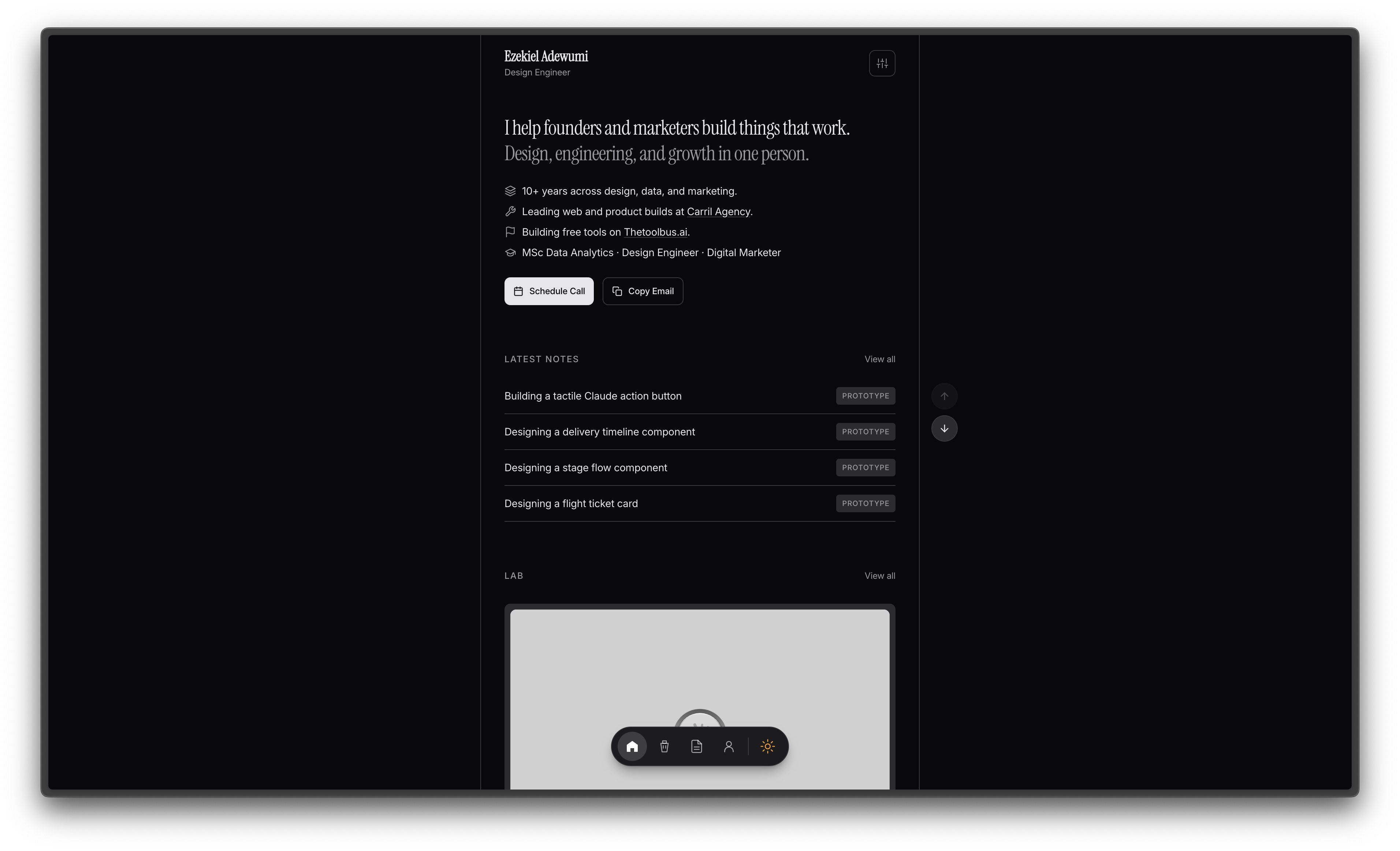 The old site — clean, but static